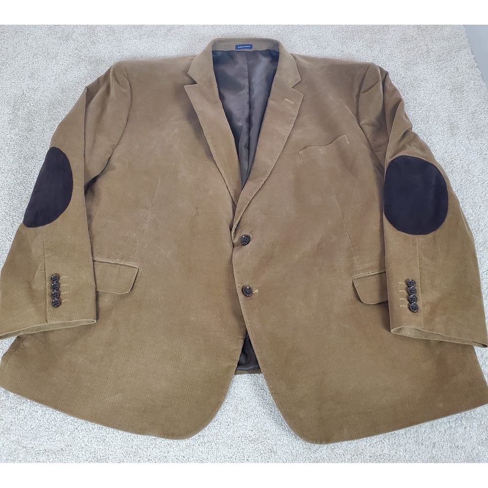 Stafford Corduroy Blazer 58 R Brown Sports Coat Jacket Elbow Patches NWOTGS